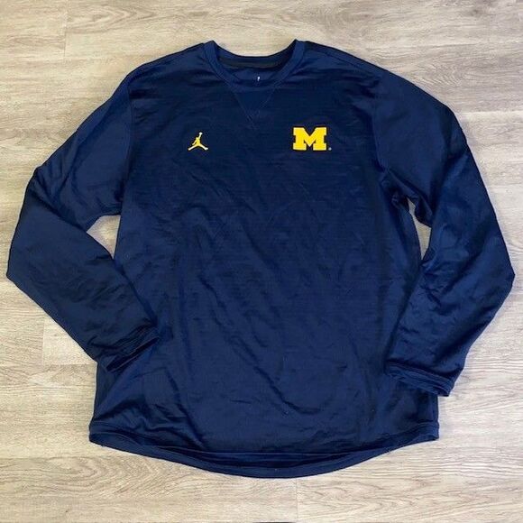 Nike Jordan Michigan Wolverines Team Issued Jumpman Pullover Sweatshirt XL - Picture 1 of 5